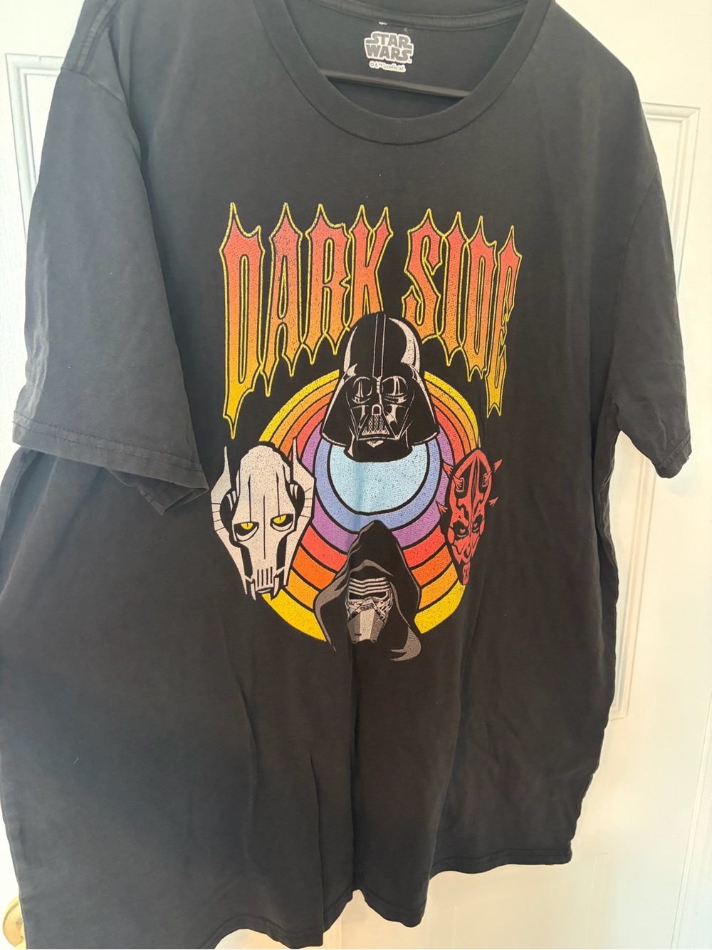 Star Wars Black 'Dark Side' Retro Rainbow Graphic Tee